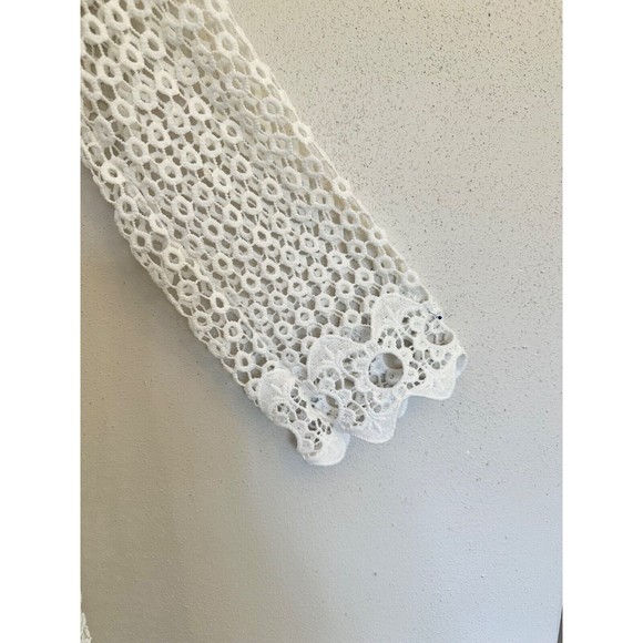 Simply Irresistible Top Womens L White Crochet Open Knit Tunic Boho Cover Up - Picture 5 of 10